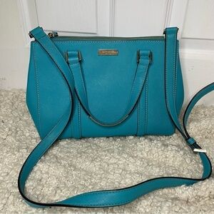 Kate Spade Turquoise Blue Convertible Crossbody Handbag Purse